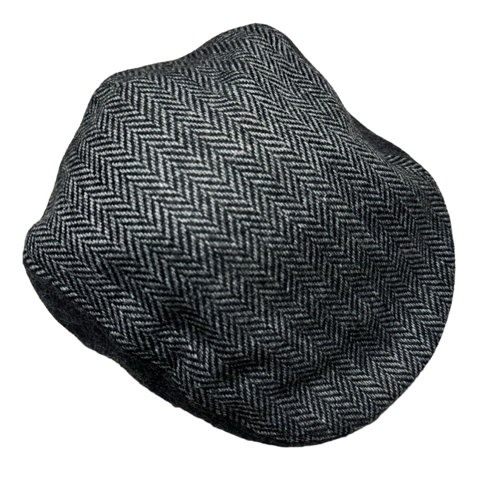 Dorfman-Pacific Vintage Herringbone Patch Newsboy Wool Blend Lined Cap Size L
